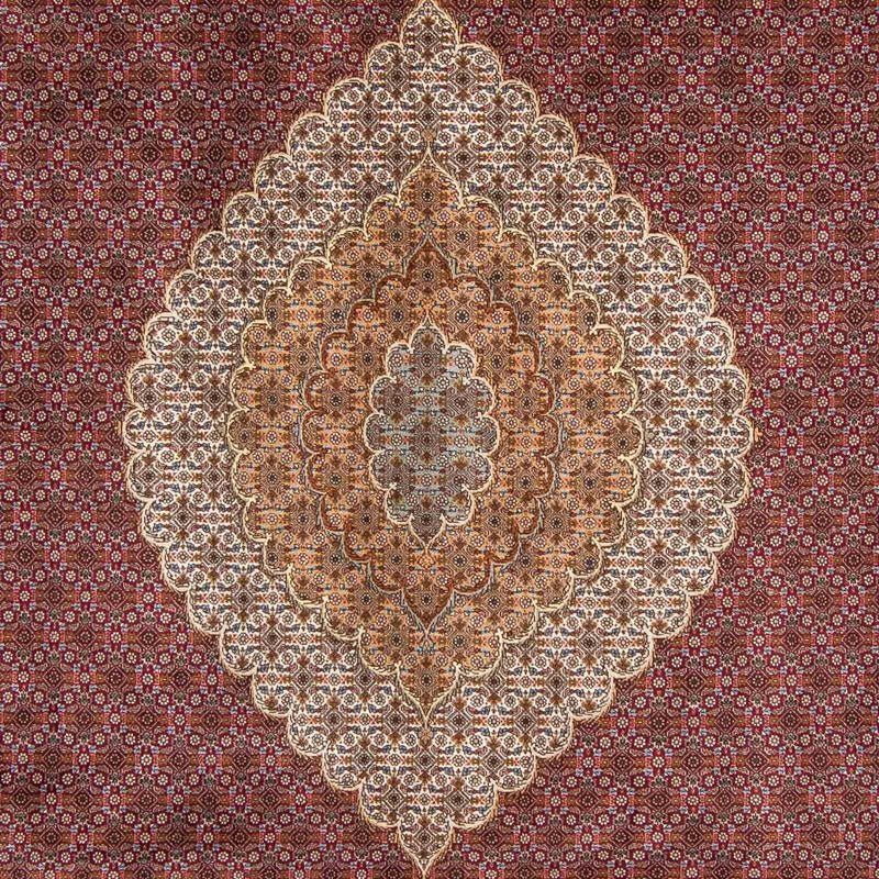 Persisk matta - Tabriz - 346 x 253 cm - mörkröd