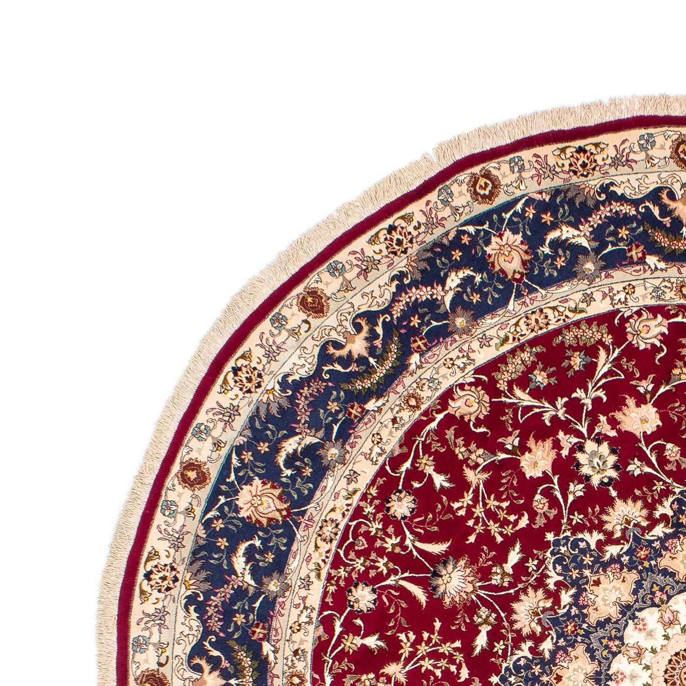 Persisk matta - Tabriz - Royal runt  - 250 x 250 cm - mörkröd