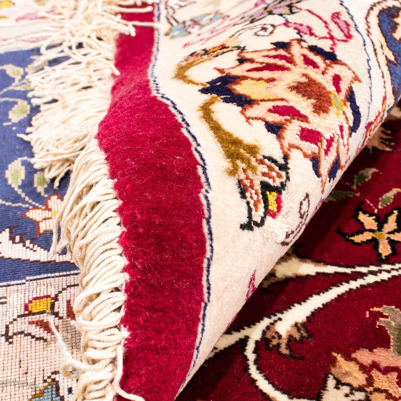 Persisk matta - Tabriz - Royal runt  - 250 x 250 cm - mörkröd