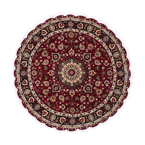Persisk matta - Tabriz - Royal runt  - 150 x 150 cm - mörkröd