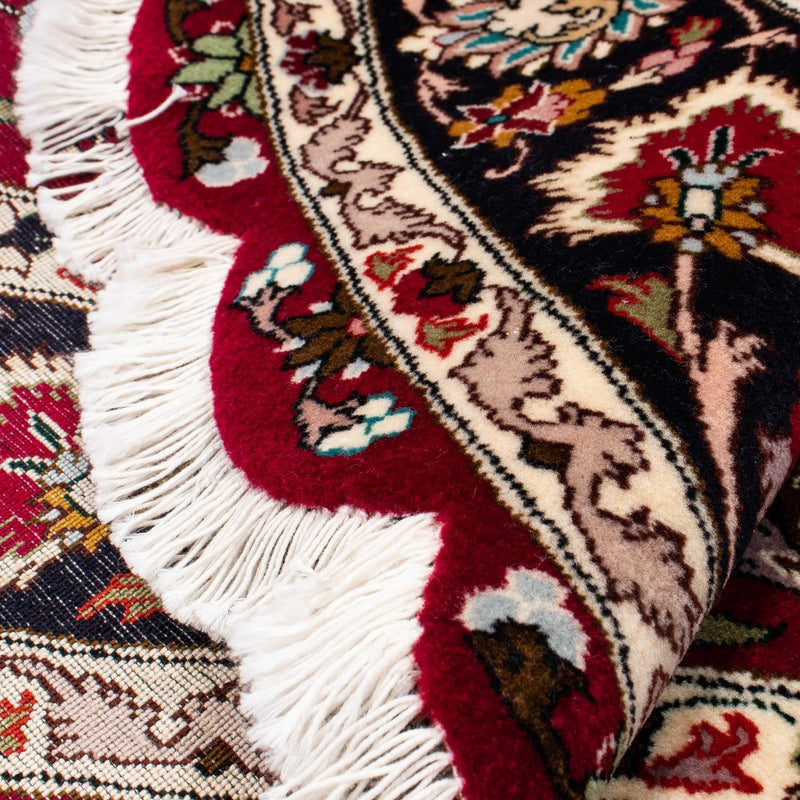 Persisk matta - Tabriz - Royal runt  - 150 x 150 cm - mörkröd