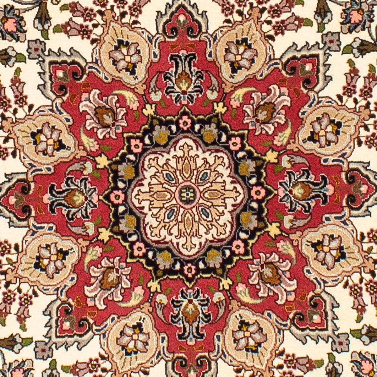 Persisk matta - Tabriz - Royal runt  - 148 x 148 cm - beige