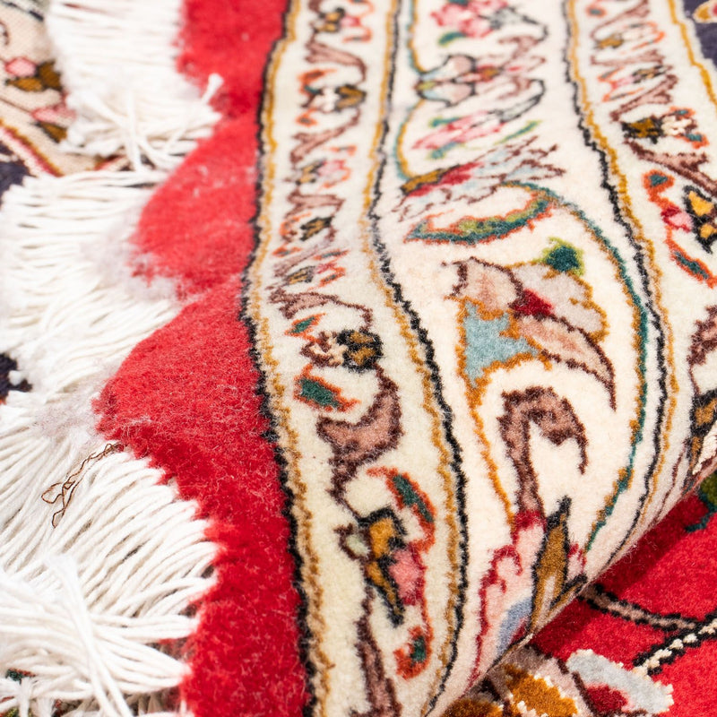 Persisk matta - Tabriz - Royal runt  - 253 x 253 cm - mörkröd