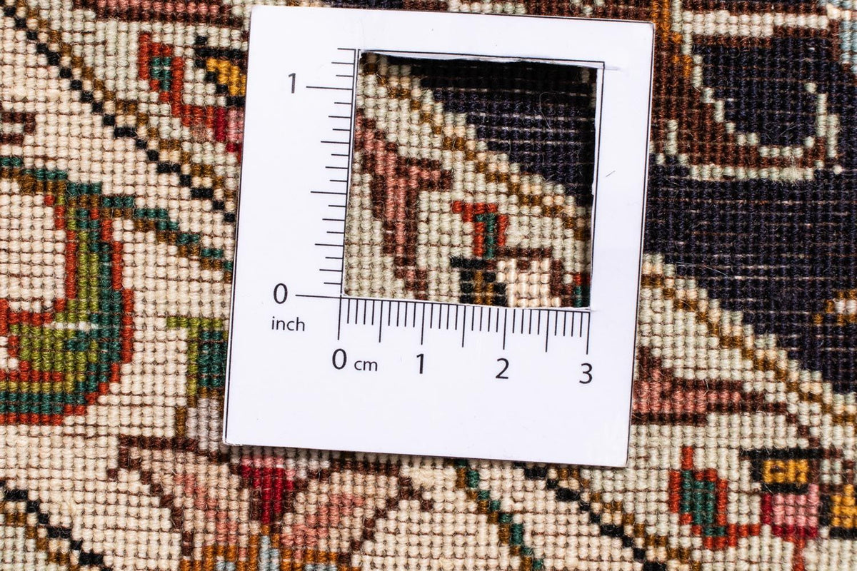 Persisk matta - Tabriz - Royal runt  - 253 x 253 cm - mörkröd