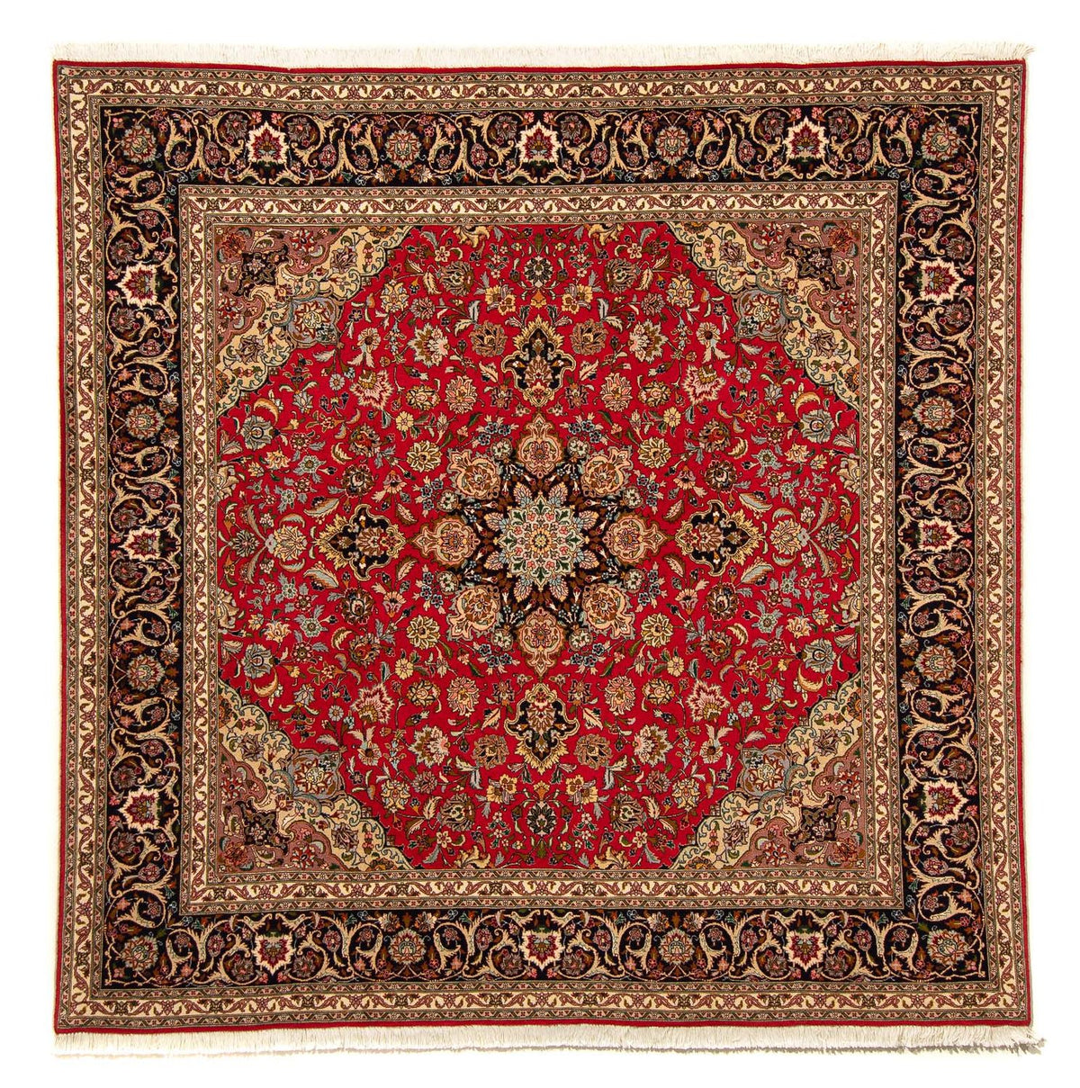 Persisk matta - Tabriz - Royal kvadrat  - 204 x 203 cm - röd