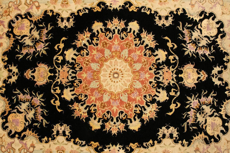 Persisk matta - Tabriz - Royal - 138 x 101 cm - svart