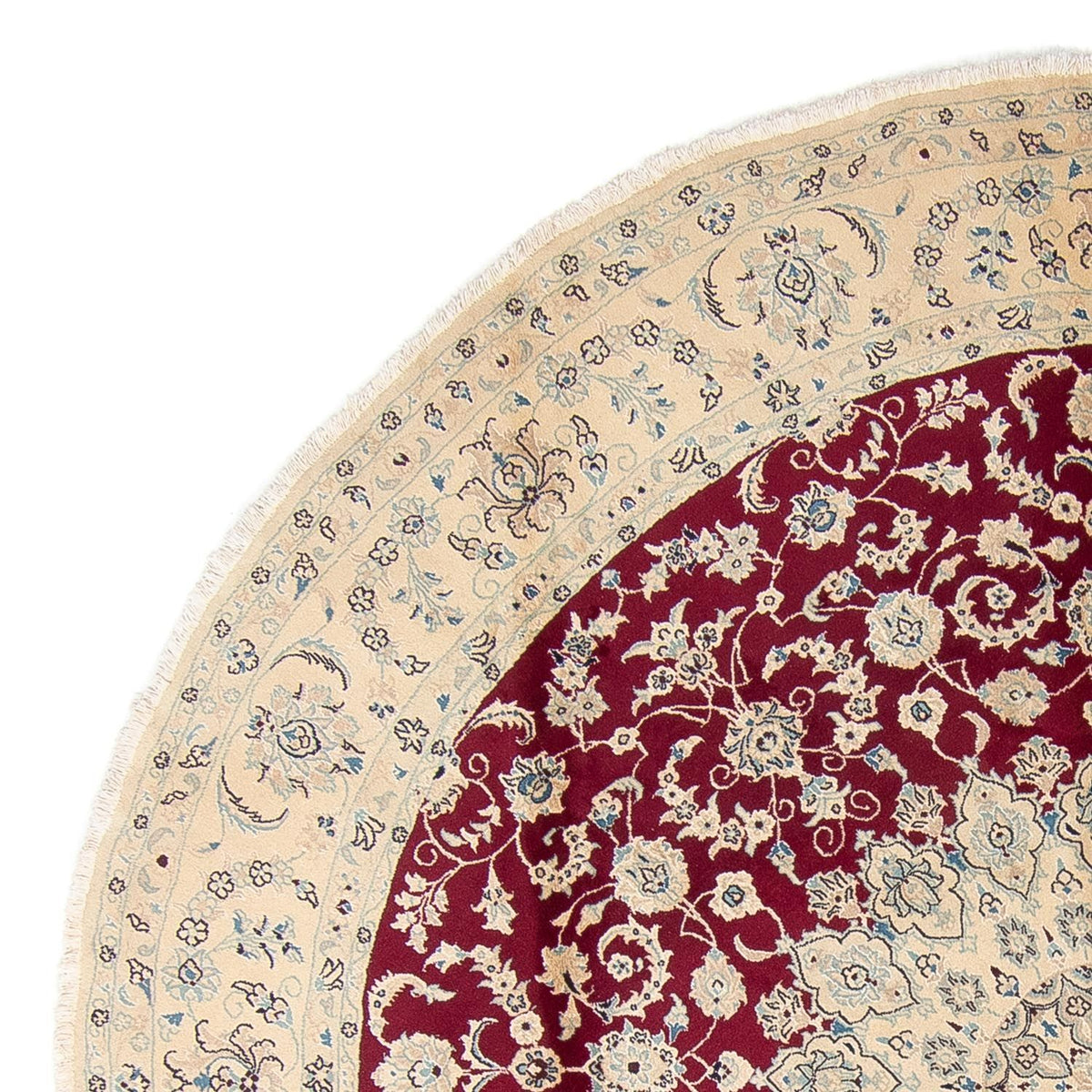 Persisk matta - Nain runt  - 295 x 295 cm - mörkröd