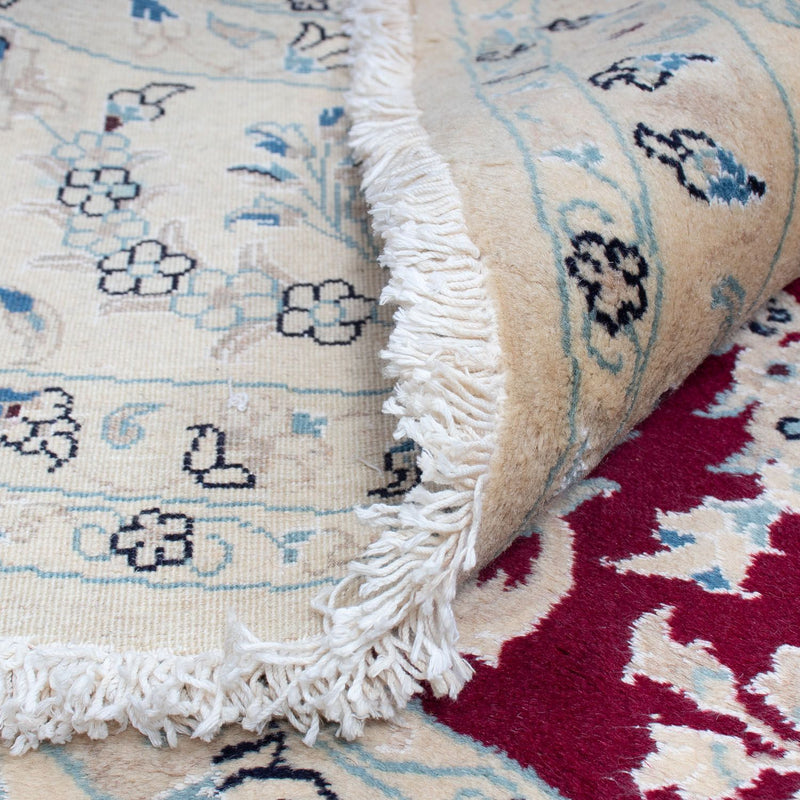 Persisk matta - Nain runt  - 295 x 295 cm - mörkröd