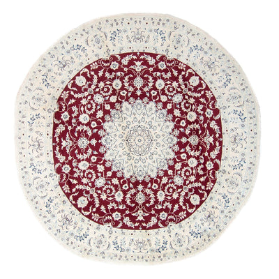 Persisk matta - Nain runt  - 300 x 300 cm - mörkröd