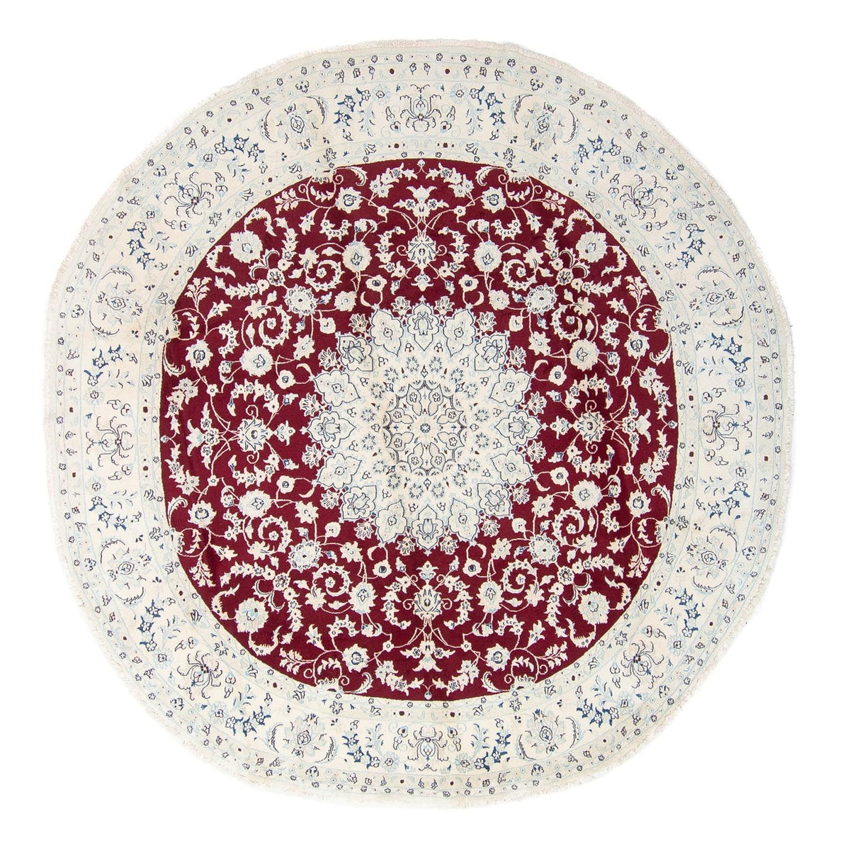 Persisk matta - Nain runt  - 300 x 300 cm - mörkröd