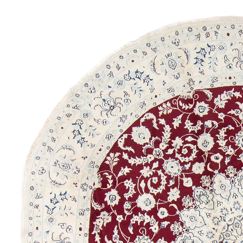 Persisk matta - Nain runt  - 300 x 300 cm - mörkröd