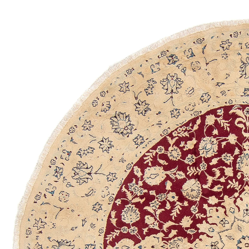 Persisk matta - Nain runt  - 242 x 242 cm - mörkröd