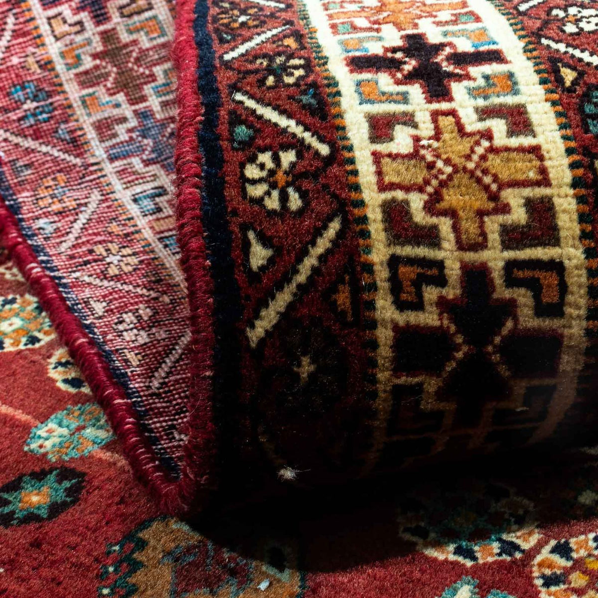 Persisk matta - Nomadic - 277 x 173 cm - mörkröd