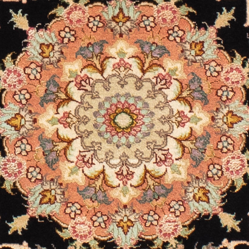 Persisk matta - Tabriz - Royal runt  - 100 x 100 cm - mörkblå