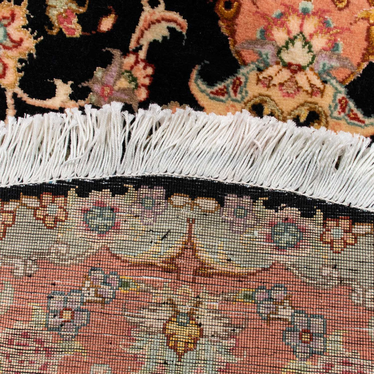 Persisk matta - Tabriz - Royal runt  - 100 x 100 cm - mörkblå