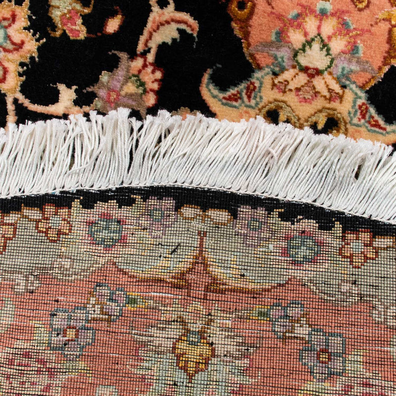 Persisk matta - Tabriz - Royal runt  - 100 x 100 cm - mörkblå