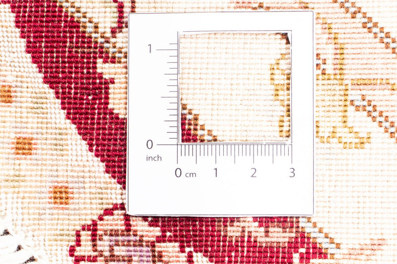 Persisk matta - Tabriz - Royal runt  - 155 x 155 cm - mörkröd