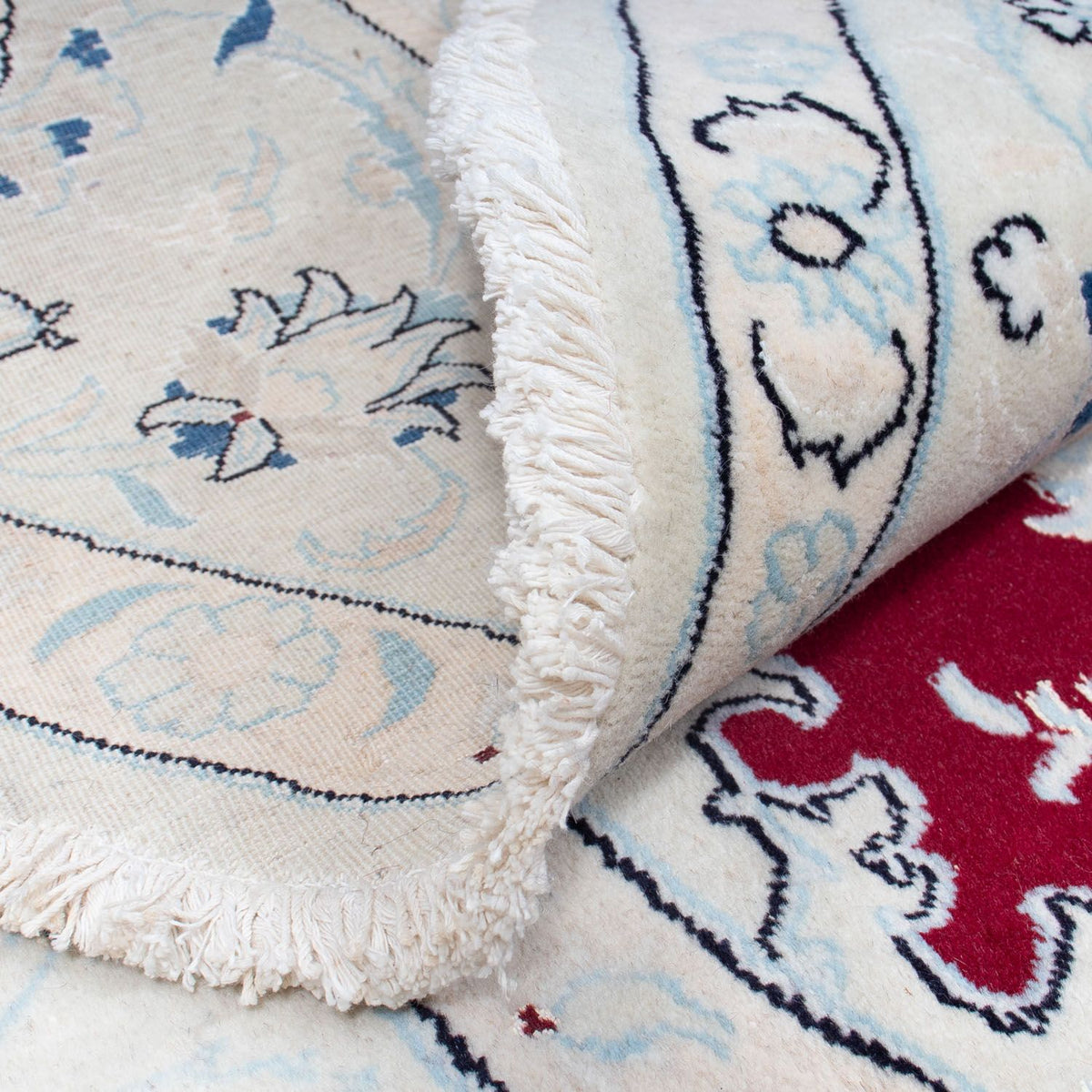 Persisk matta - Nain runt  - 293 x 293 cm - mörkröd