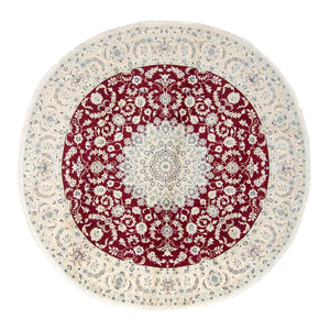 Persisk matta - Nain runt  - 300 x 300 cm - mörkröd