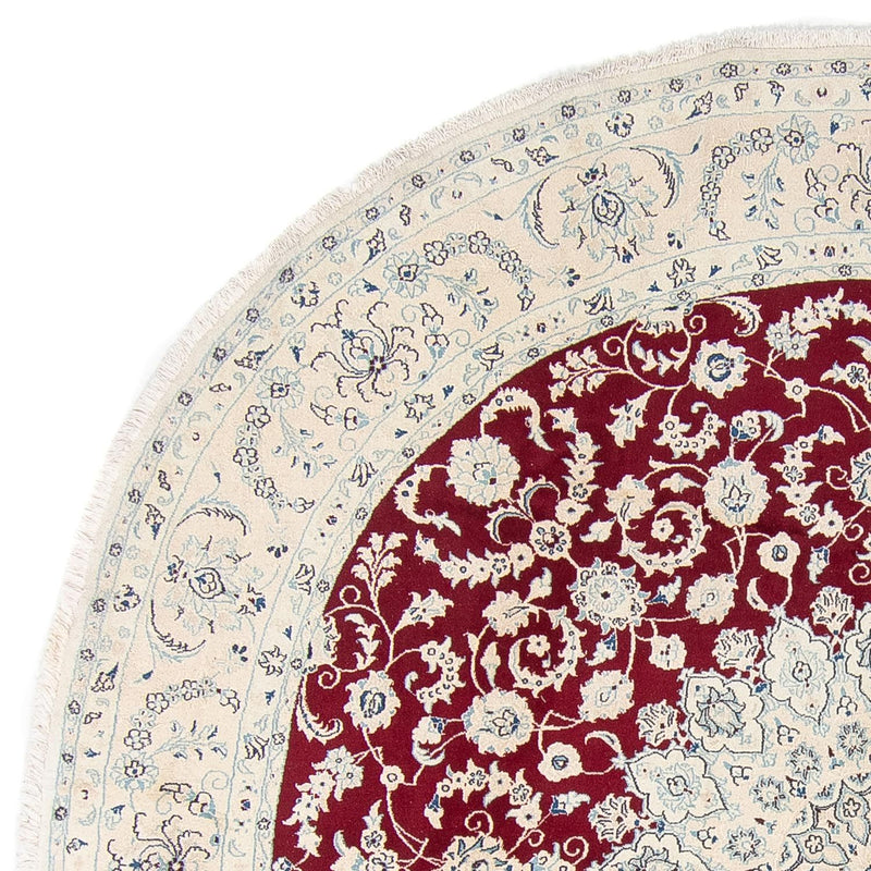 Persisk matta - Nain runt  - 300 x 300 cm - mörkröd