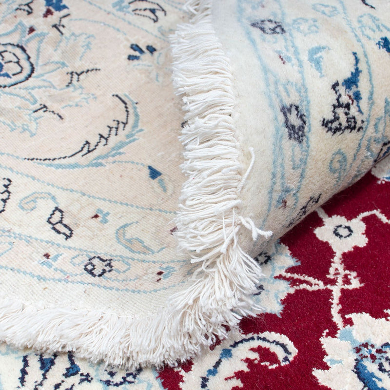 Persisk matta - Nain runt  - 300 x 300 cm - mörkröd