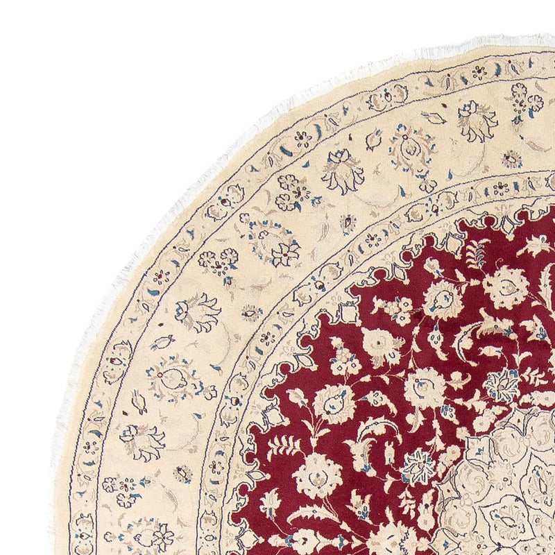 Persisk matta - Nain runt  - 280 x 280 cm - mörkröd