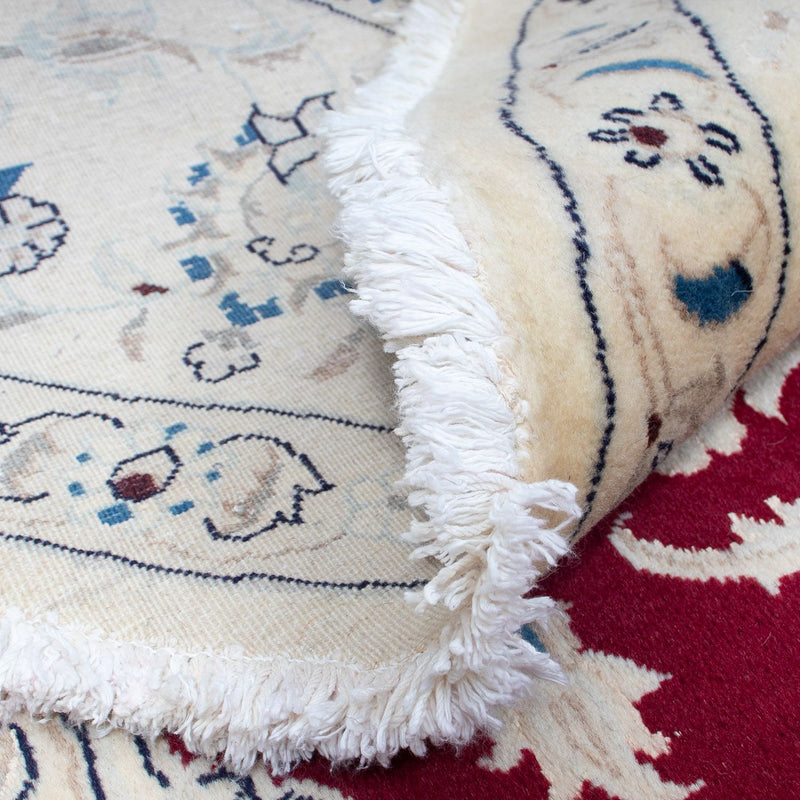 Persisk matta - Nain runt  - 280 x 280 cm - mörkröd