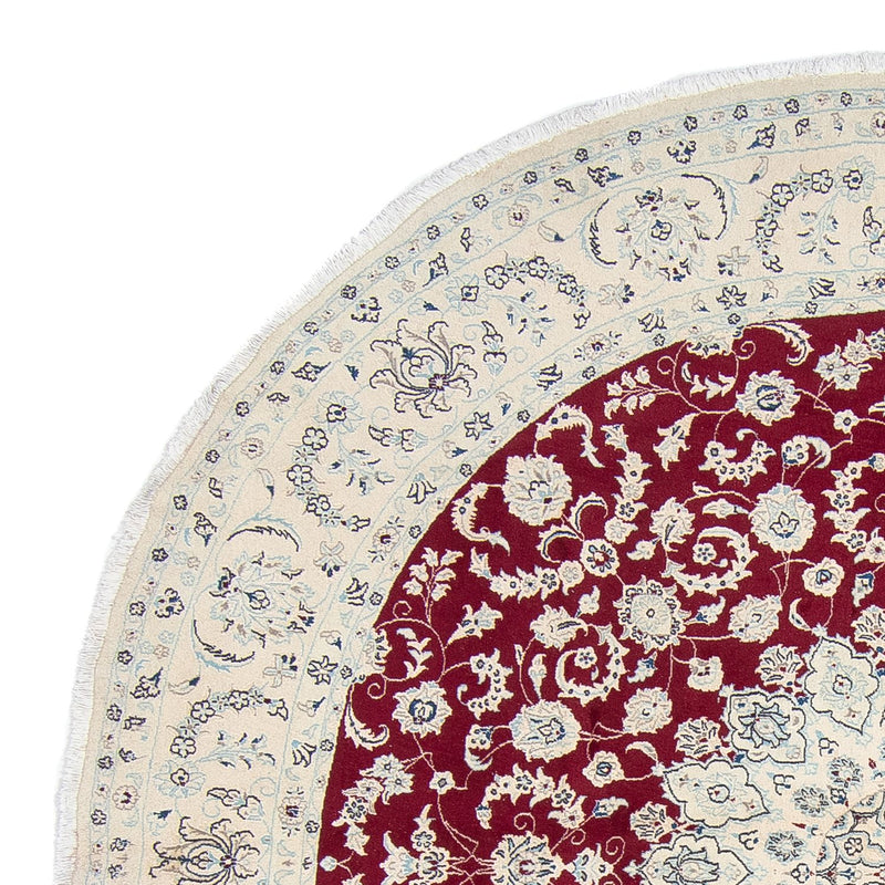 Persisk matta - Nain runt  - 302 x 302 cm - mörkröd