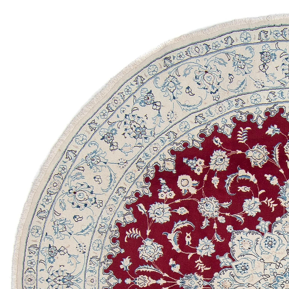 Persisk matta - Nain runt  - 290 x 290 cm - mörkröd