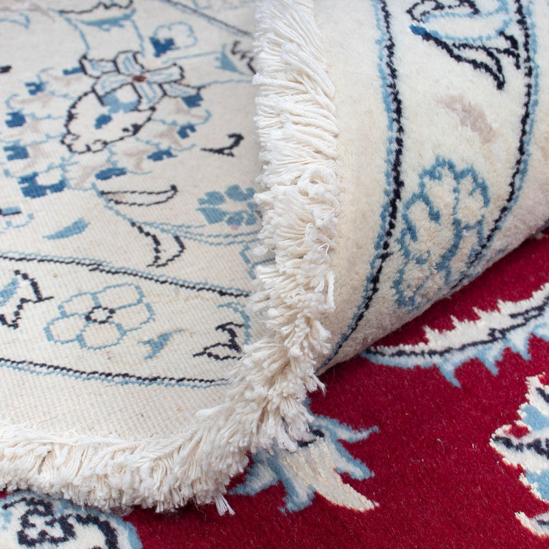 Persisk matta - Nain runt  - 290 x 290 cm - mörkröd