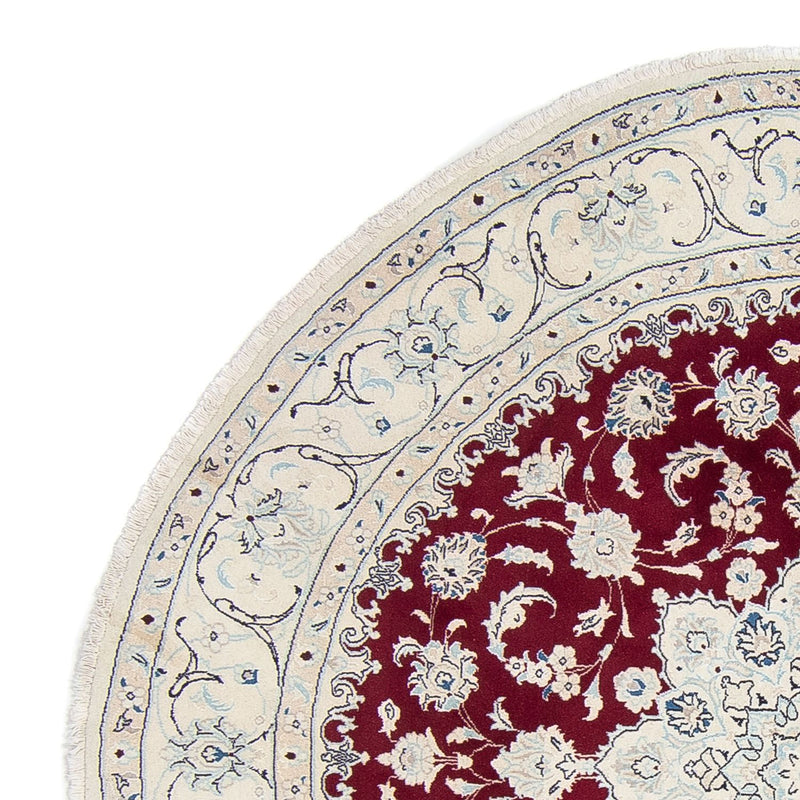 Persisk matta - Nain runt  - 250 x 250 cm - mörkröd