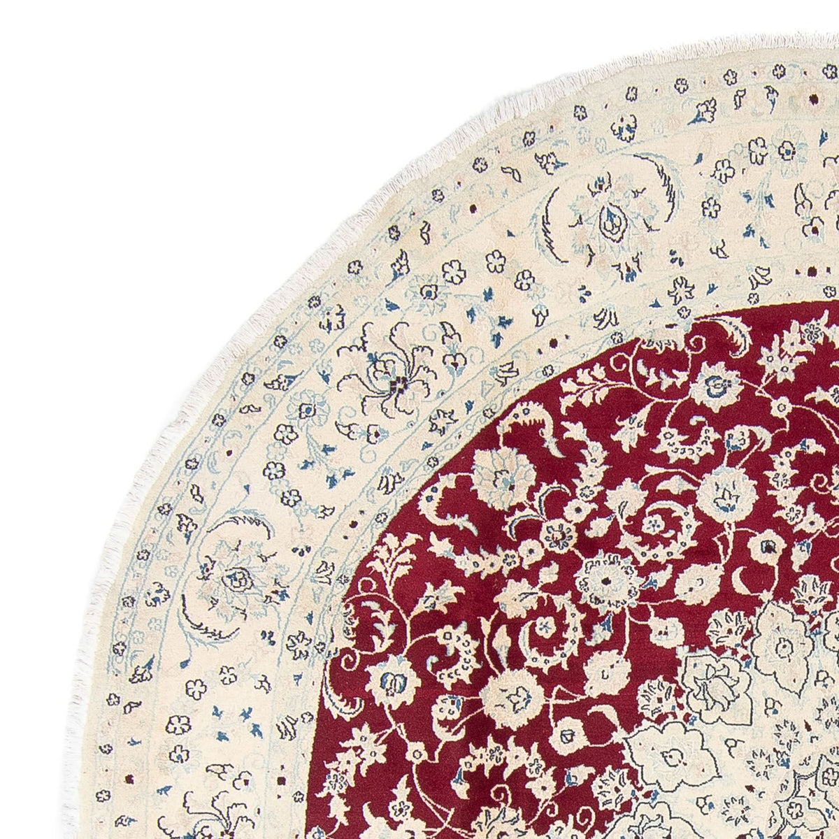 Persisk matta - Nain runt  - 293 x 293 cm - mörkröd