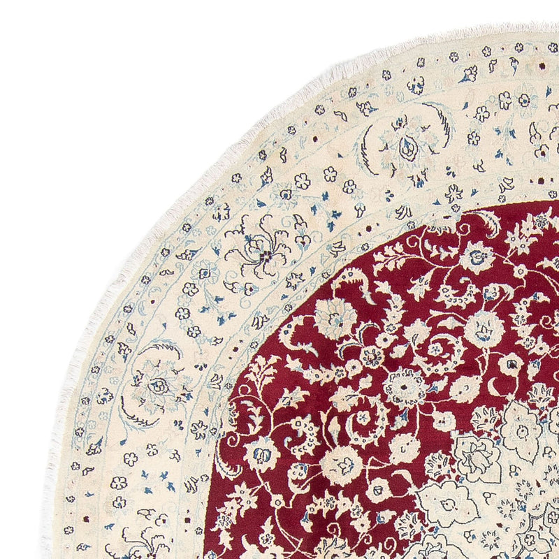 Persisk matta - Nain runt  - 293 x 293 cm - mörkröd