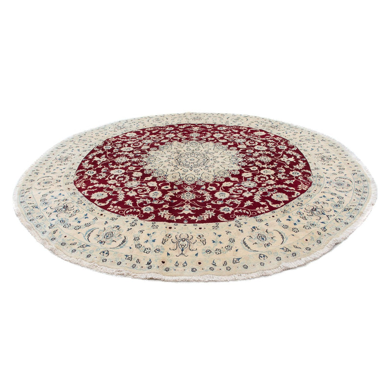 Persisk matta - Nain runt  - 293 x 293 cm - mörkröd