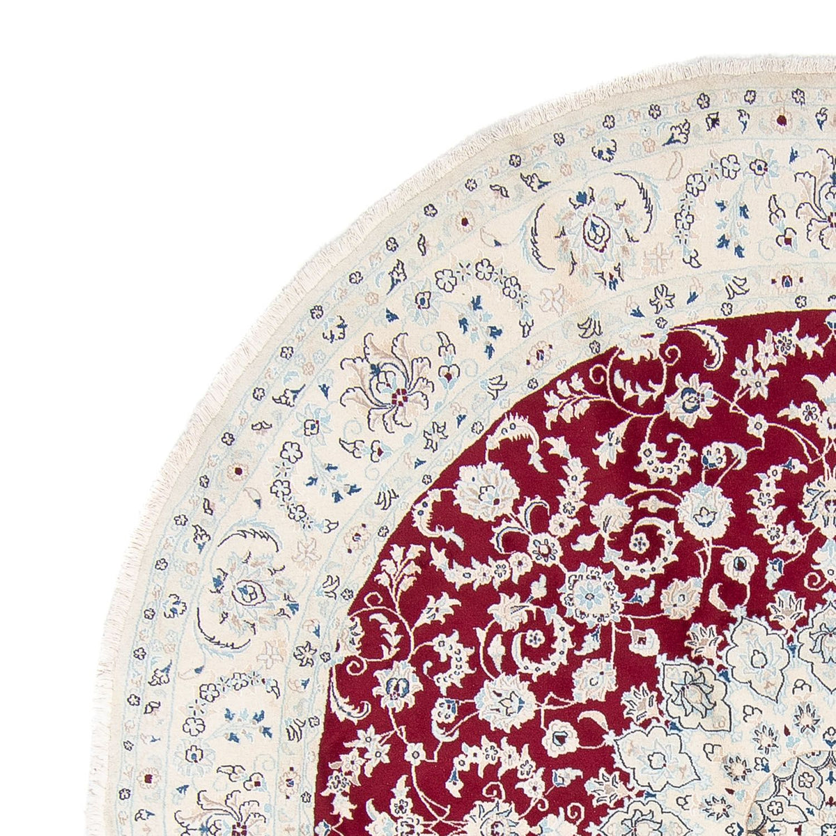 Persisk matta - Nain runt  - 295 x 295 cm - mörkröd