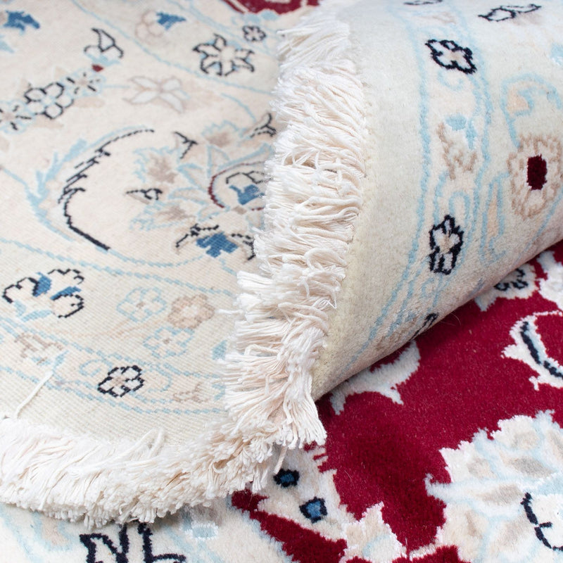 Persisk matta - Nain runt  - 295 x 295 cm - mörkröd