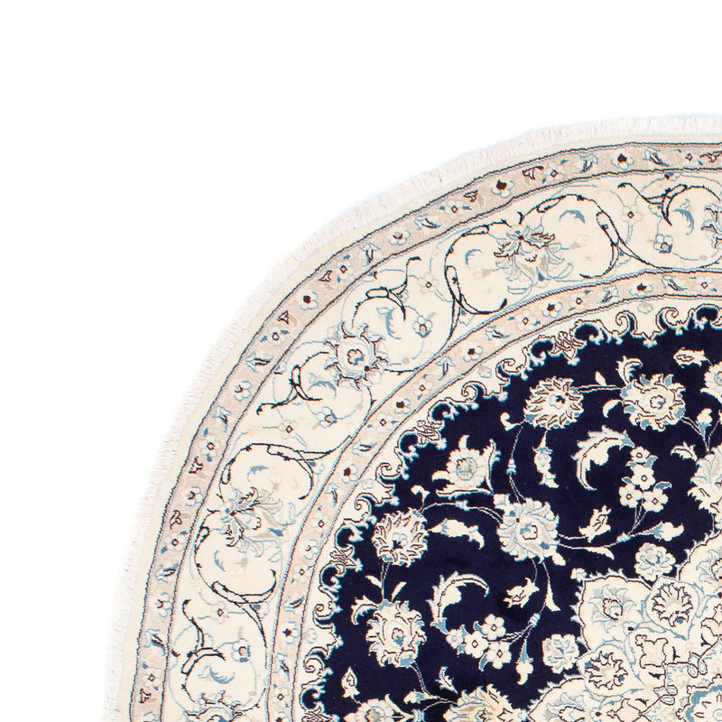 Persisk matta - Nain runt  - 243 x 243 cm - mörkblå