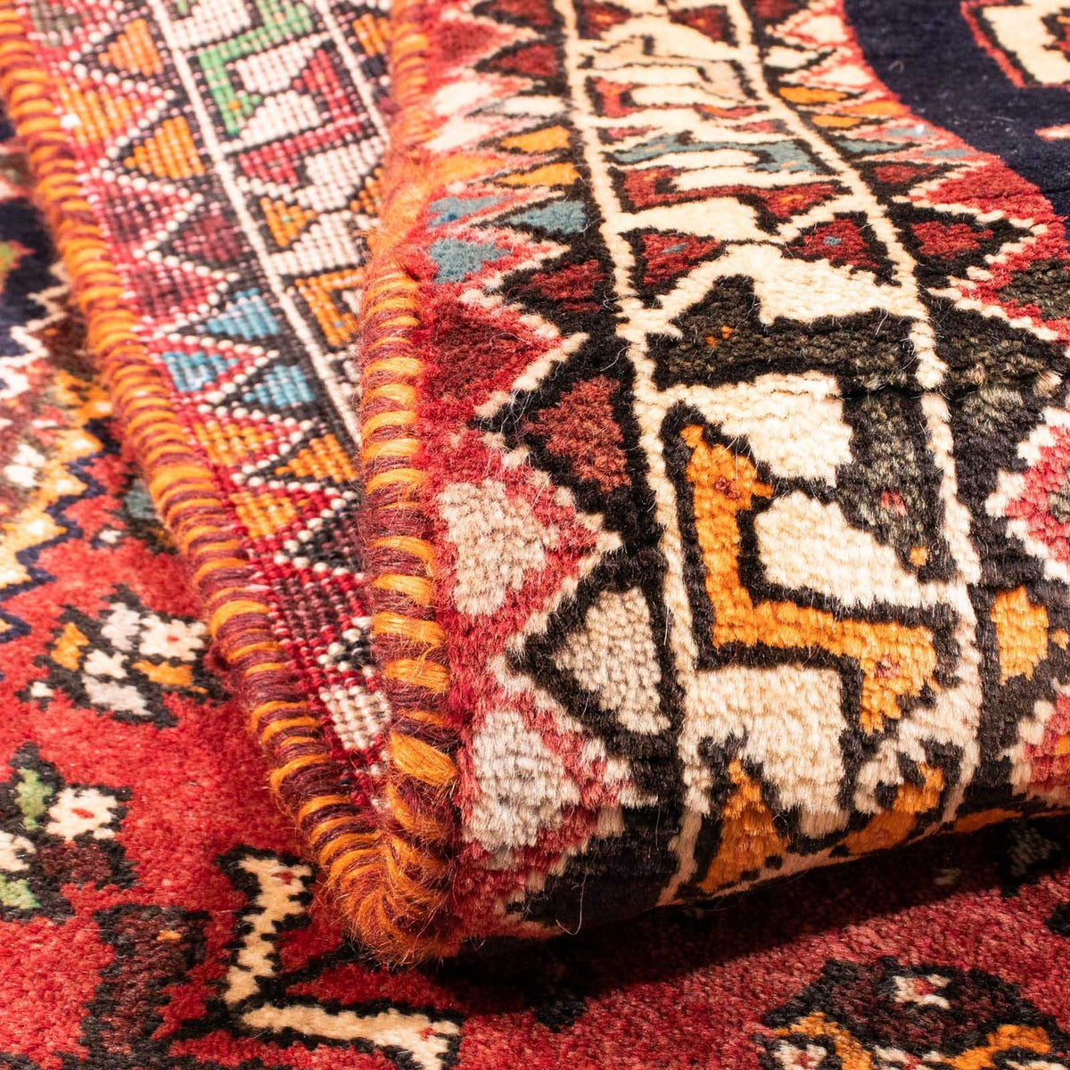 Persisk matta - Nomadic - 162 x 112 cm - mörkröd