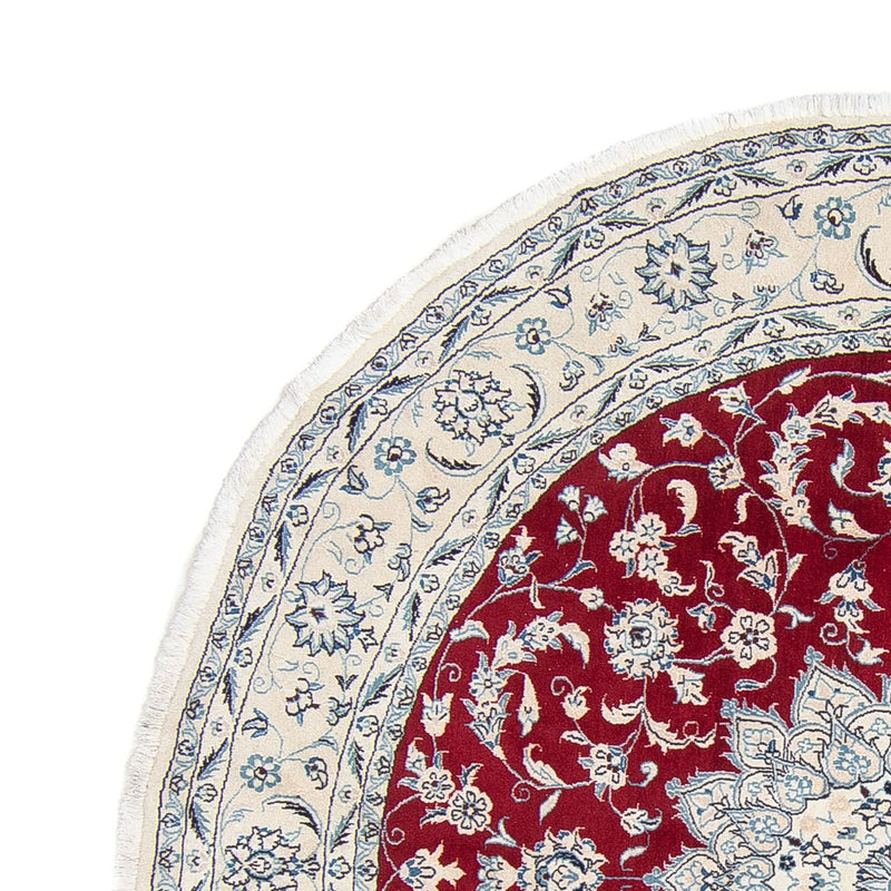 Persisk matta - Nain runt  - 248 x 248 cm - mörkröd