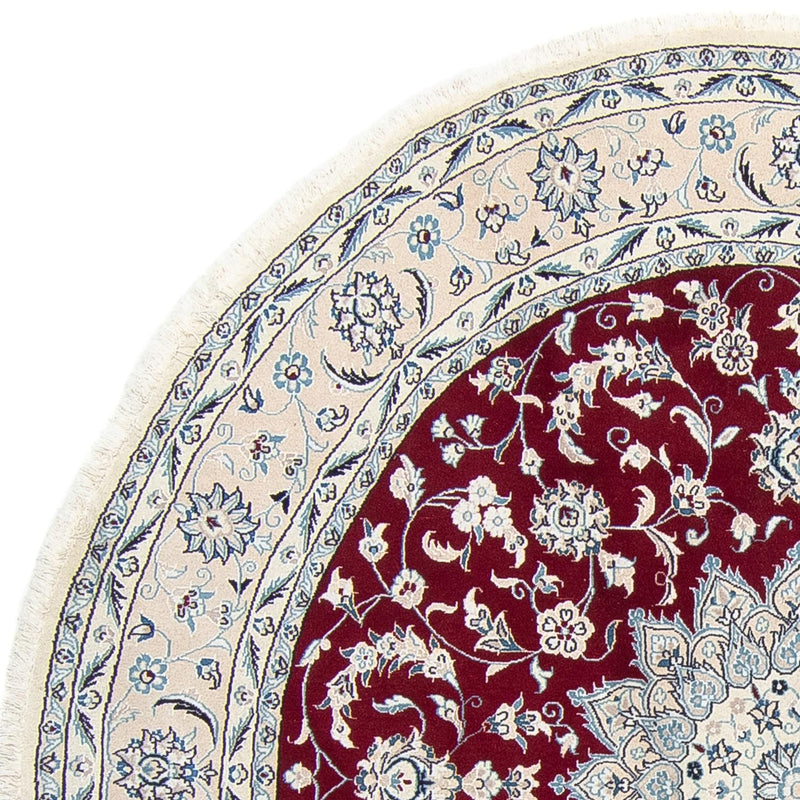 Persisk matta - Nain runt  - 250 x 250 cm - mörkröd