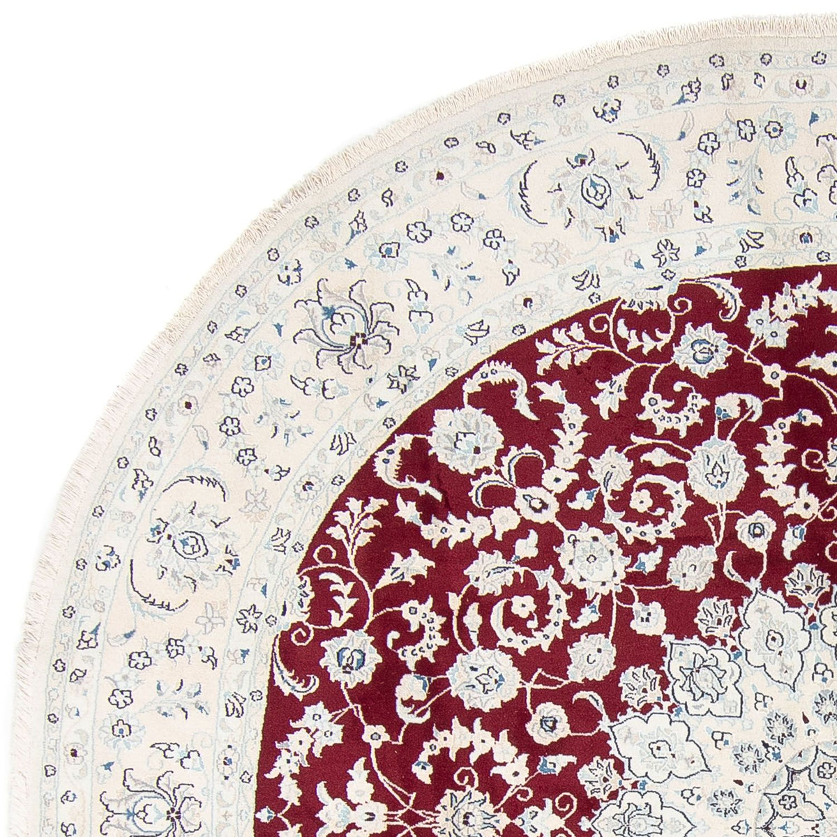 Persisk matta - Nain runt  - 300 x 300 cm - mörkröd