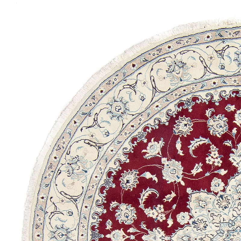 Persisk matta - Nain runt  - 250 x 250 cm - mörkröd