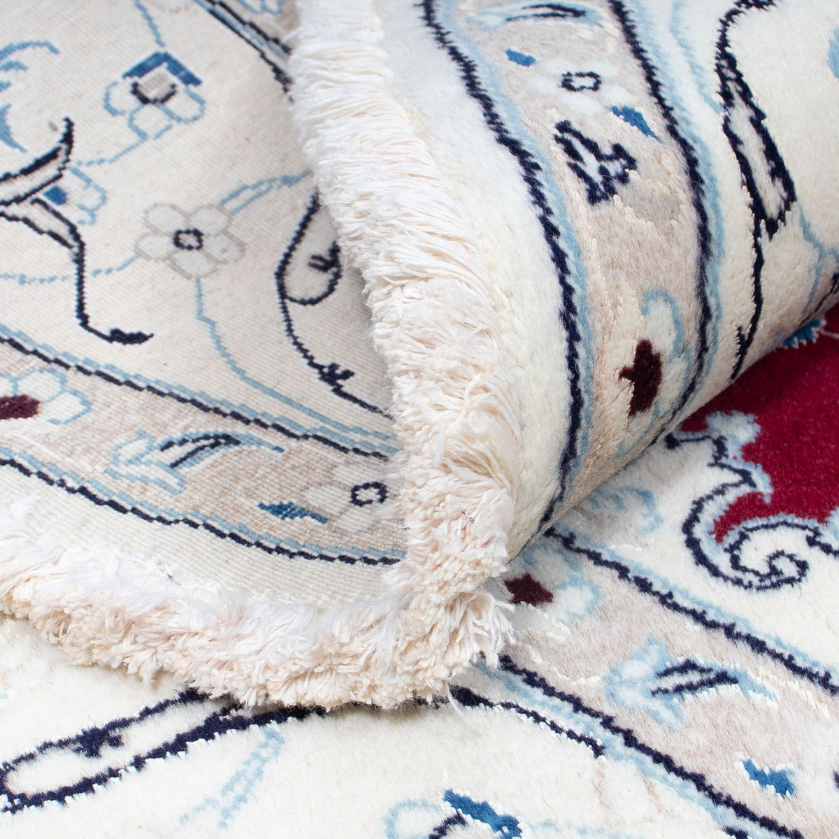 Persisk matta - Nain runt  - 250 x 250 cm - mörkröd