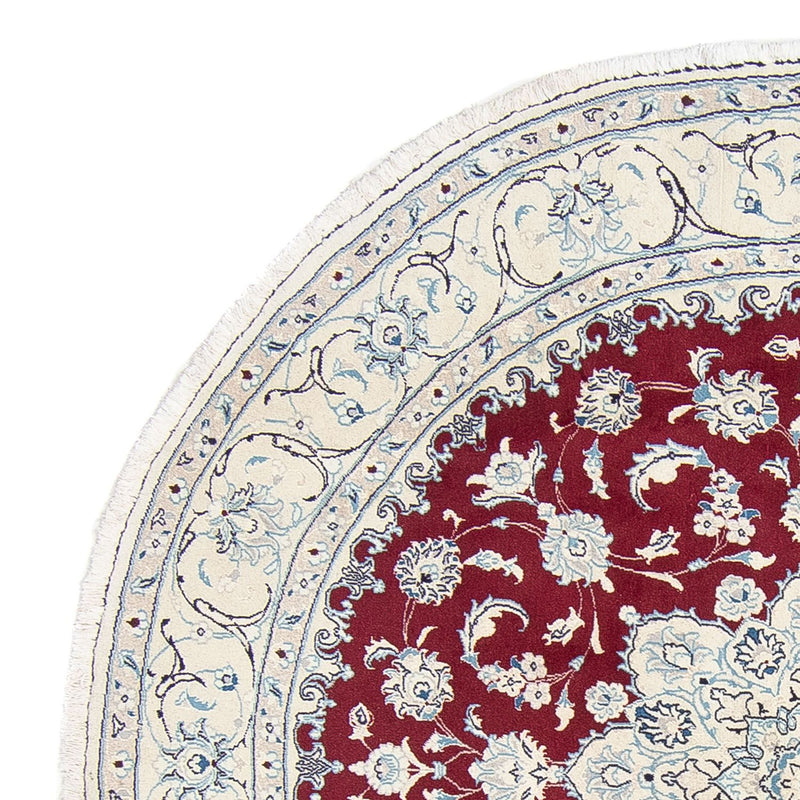 Persisk matta - Nain runt  - 245 x 245 cm - mörkröd