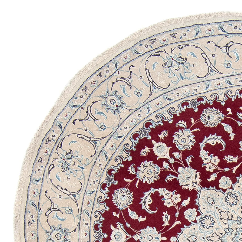 Persisk matta - Nain runt  - 250 x 250 cm - mörkröd