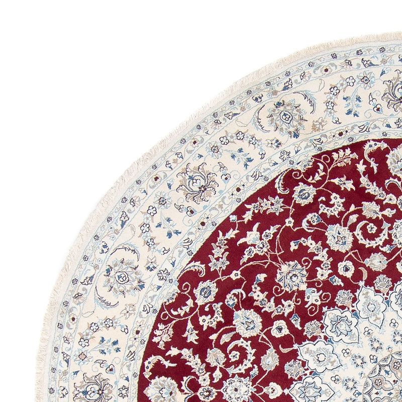 Persisk matta - Nain runt  - 300 x 300 cm - mörkröd