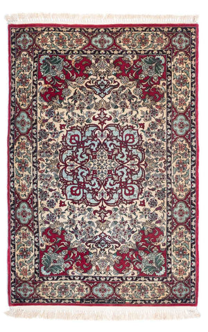 Persisk matta - Isfahan - Premium - 124 x 83 cm - mörkröd