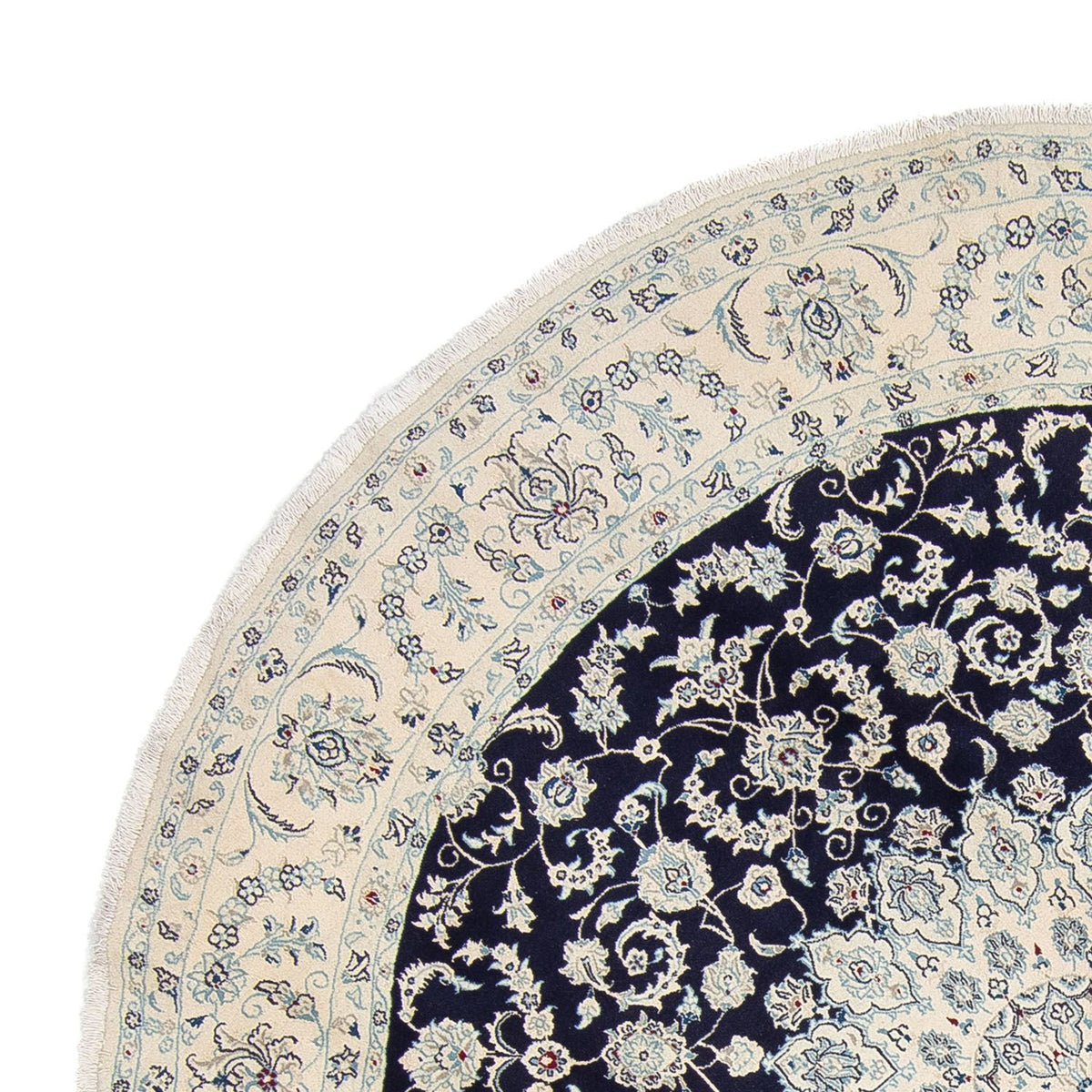 Persisk matta - Nain runt  - 300 x 300 cm - mörkblå