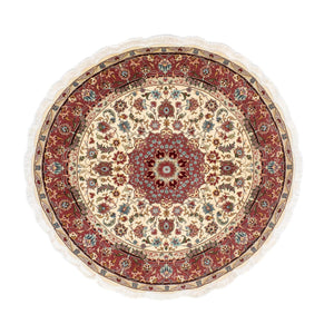 Persisk matta - Tabriz - Royal runt  - 145 x 145 cm - beige