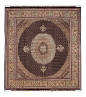 Persisk matta - Tabriz kvadrat  - 310 x 302 cm - mörkbrun
